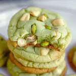 Chewy Pistachio Pudding Cookies Bursting