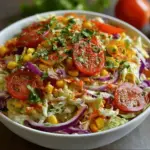 Layered Mexican Coleslaw Tomato Corn Salad