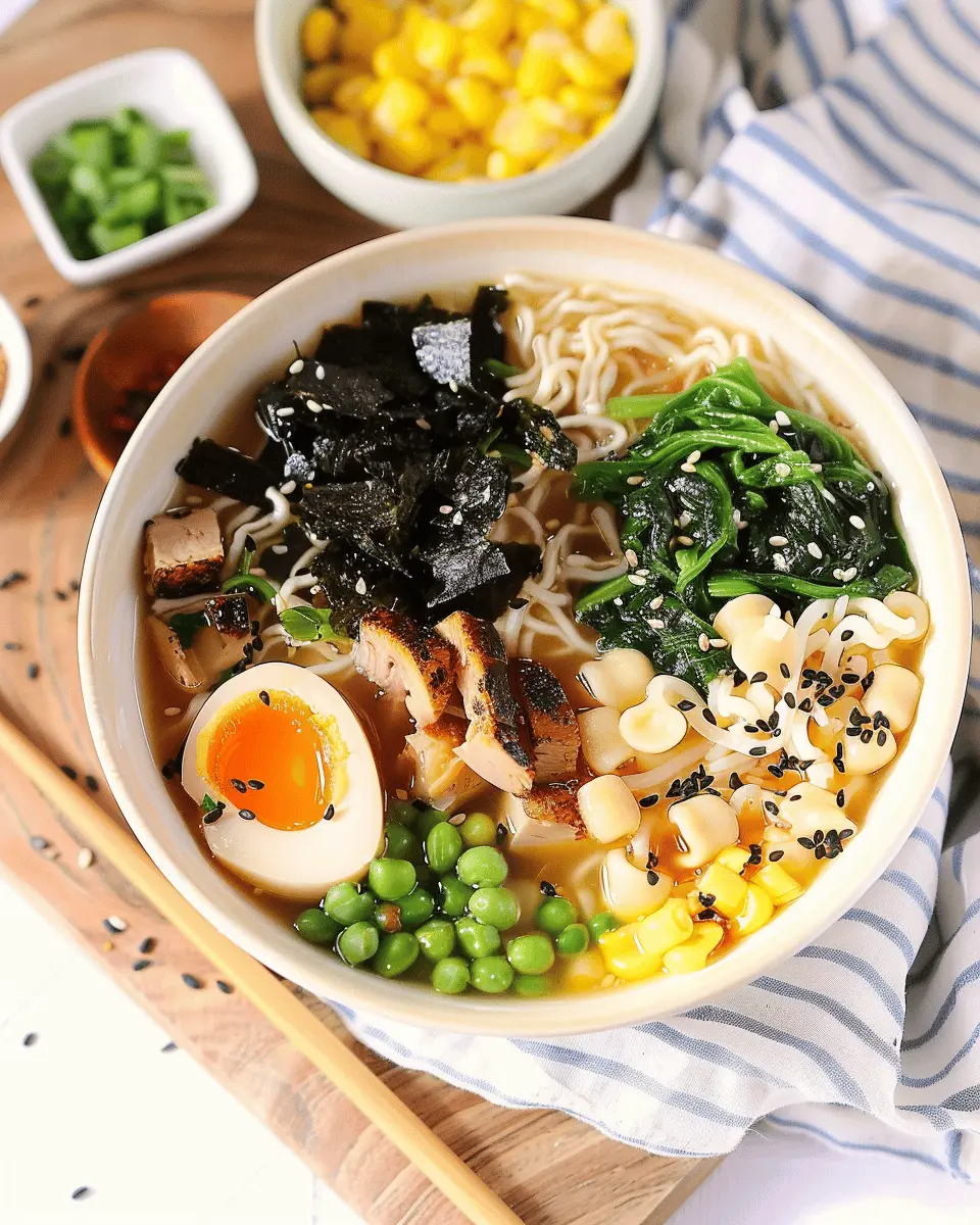 Miso Ramen Soup: The Best Comfort Food with Turkey Bacon and Chicken Ham