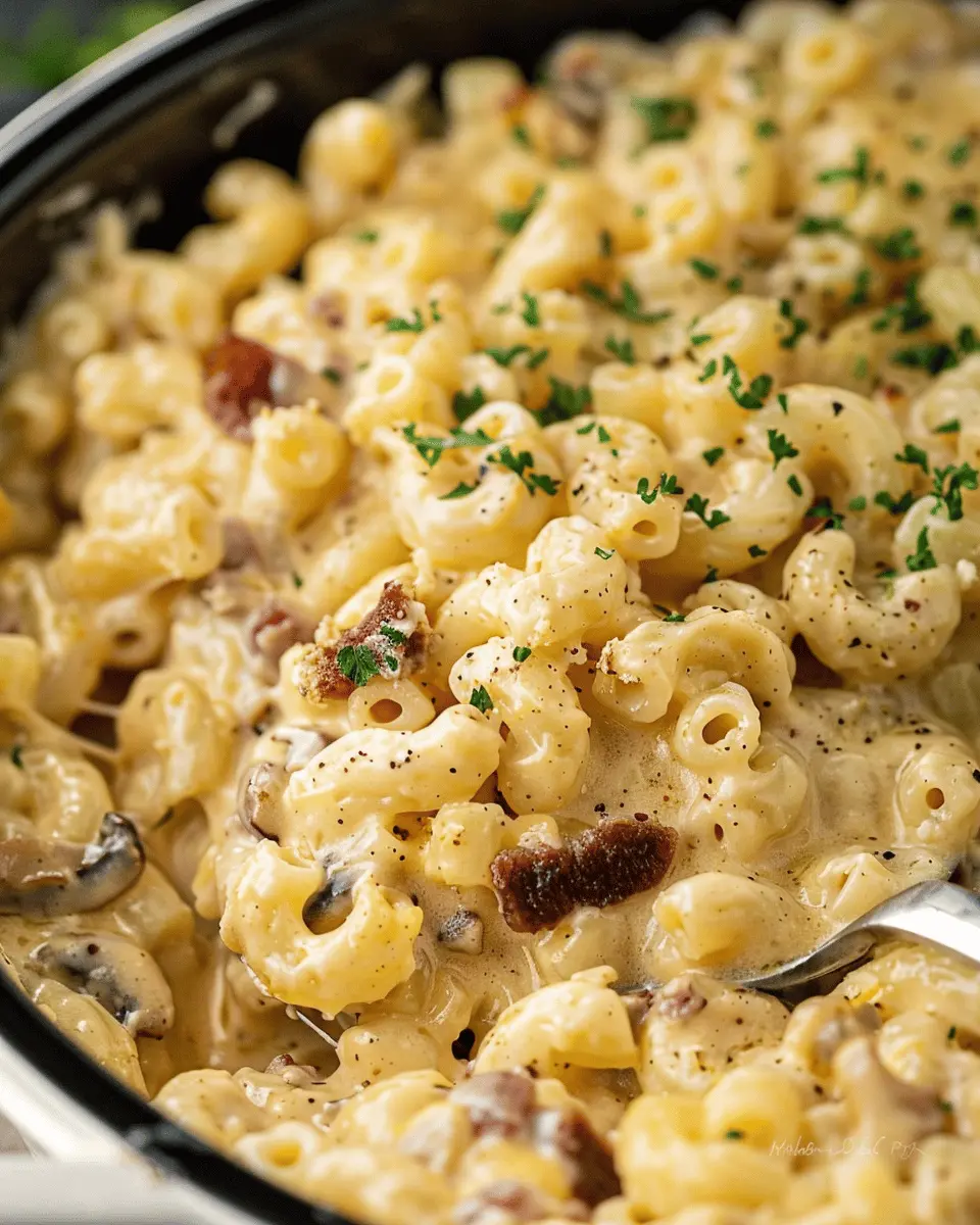 Slow Cooker Cajun Mac and Cheese with Turkey Bacon Delight