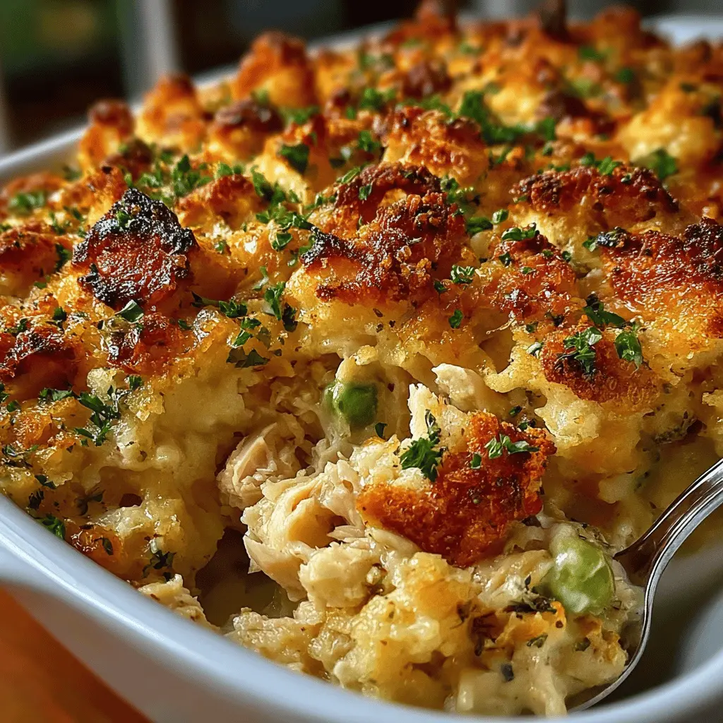 Chicken Dressing Casserole: Easy Comfort Food with Turkey Bacon