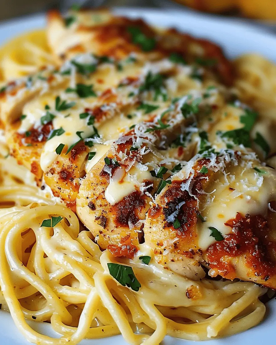 Chicken Smothered in Alfredo Three-Cheese Spaghetti Sauce: Indulgent Comfort Food Delight