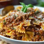 Creamy Velveeta Bowtie Pasta with Italian Beef Marinara