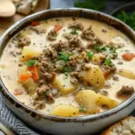 Crockpot Creamy Potato & Hamburger Soup