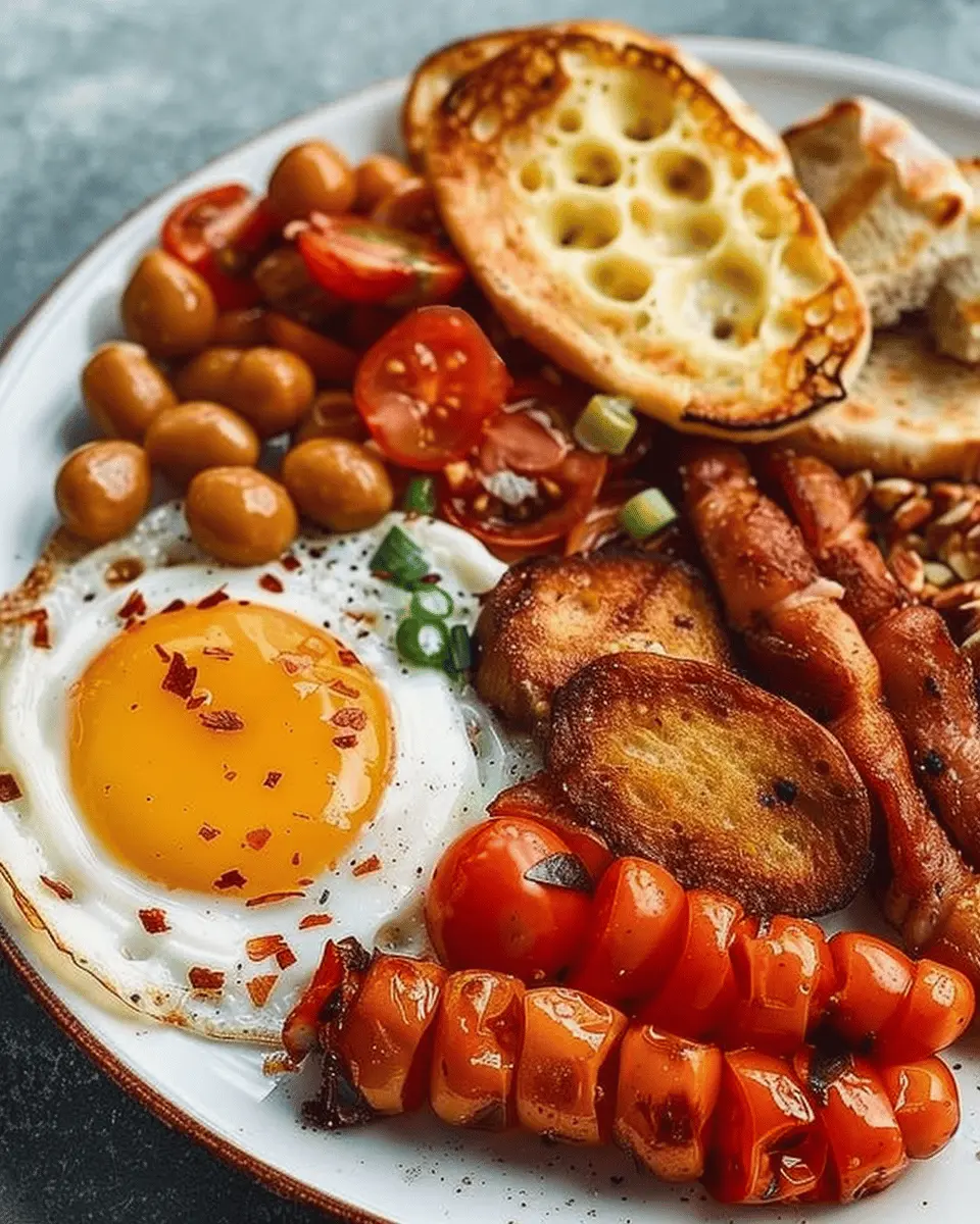Full English Breakfast: Easy Recipe with Turkey Bacon and Chicken Ham