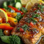 Honey Mustard Glazed Salmon with Colorful Veggies