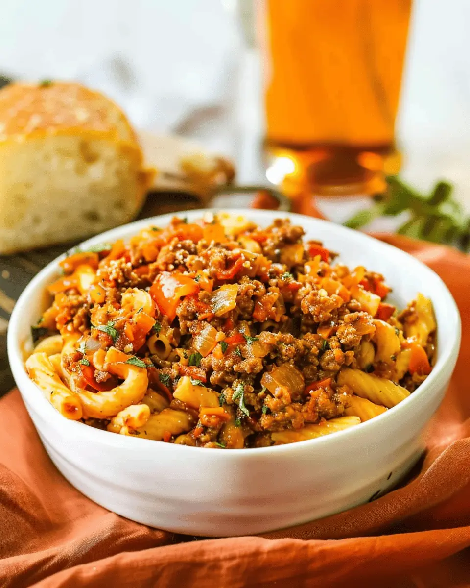 One Pot Sloppy Joe Pasta: Easy Comfort Food with Turkey Bacon