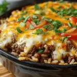 Savory Cheesy Beef and Rice Delight