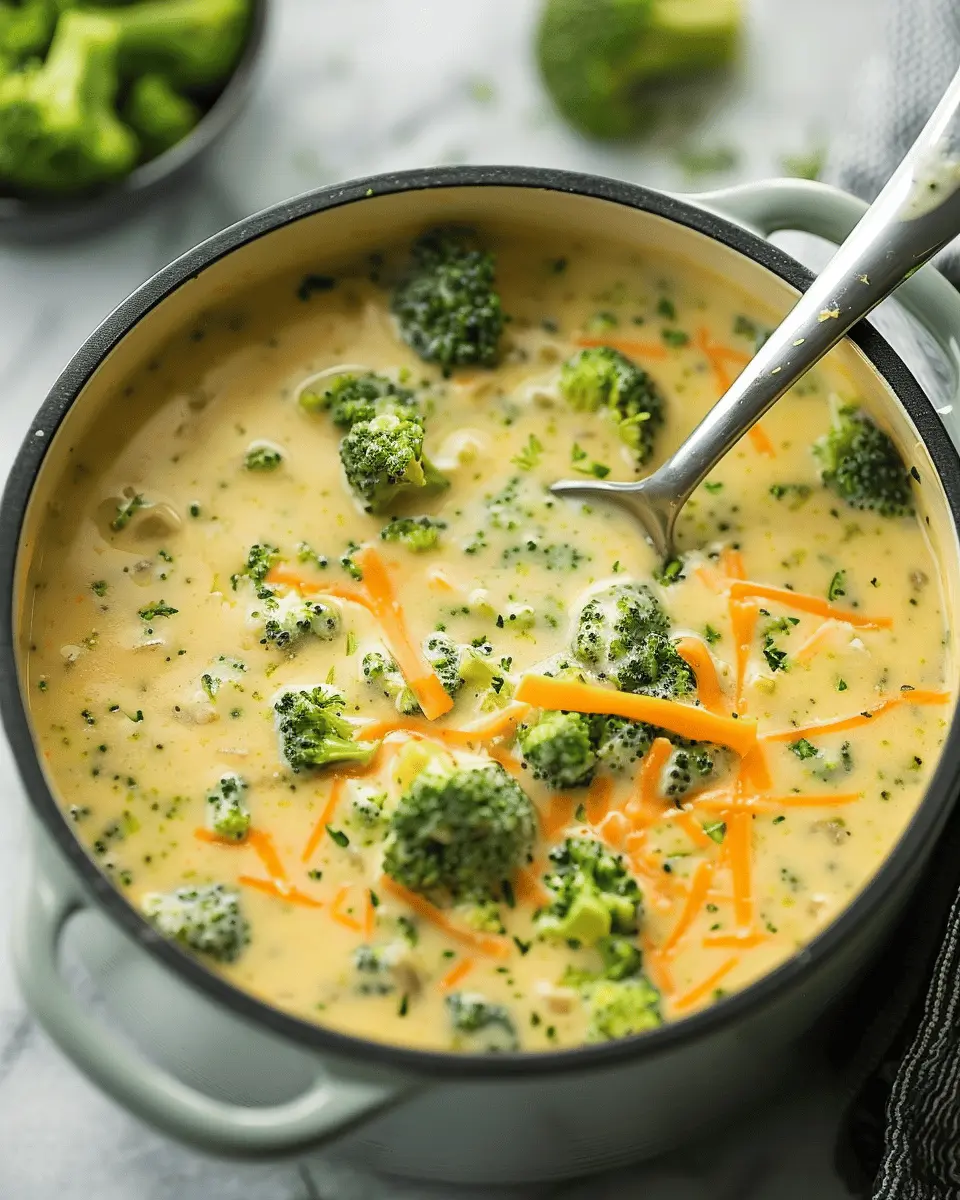 High Protein Broccoli Cheddar Soup with Turkey Bacon Bliss