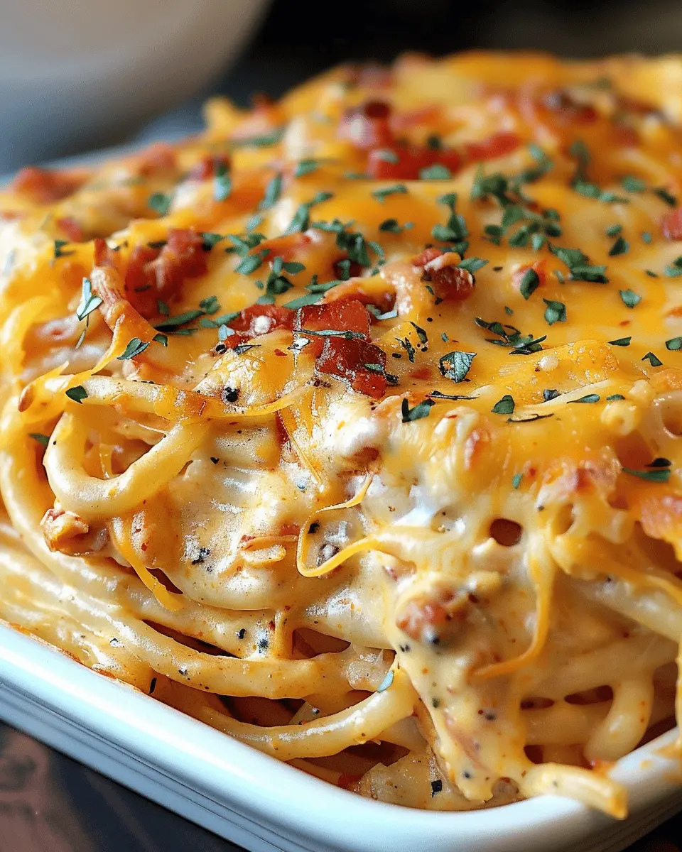 Spicy Southern Cheesy Chicken Spaghetti Casserole Delight