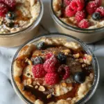 Baked Protein Pancake Bowls- great for meal prep and no banana needed!