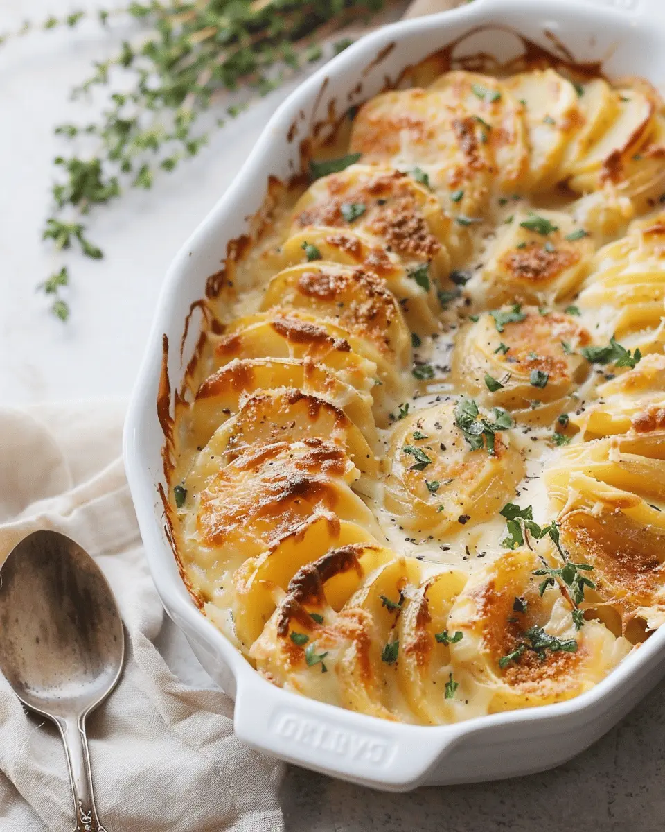 Creamy Scalloped Potatoes with Turkey Bacon and Chicken Ham Delight
