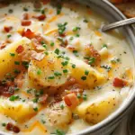 Hearty and Creamy Crockpot Potato Soup with Bacon