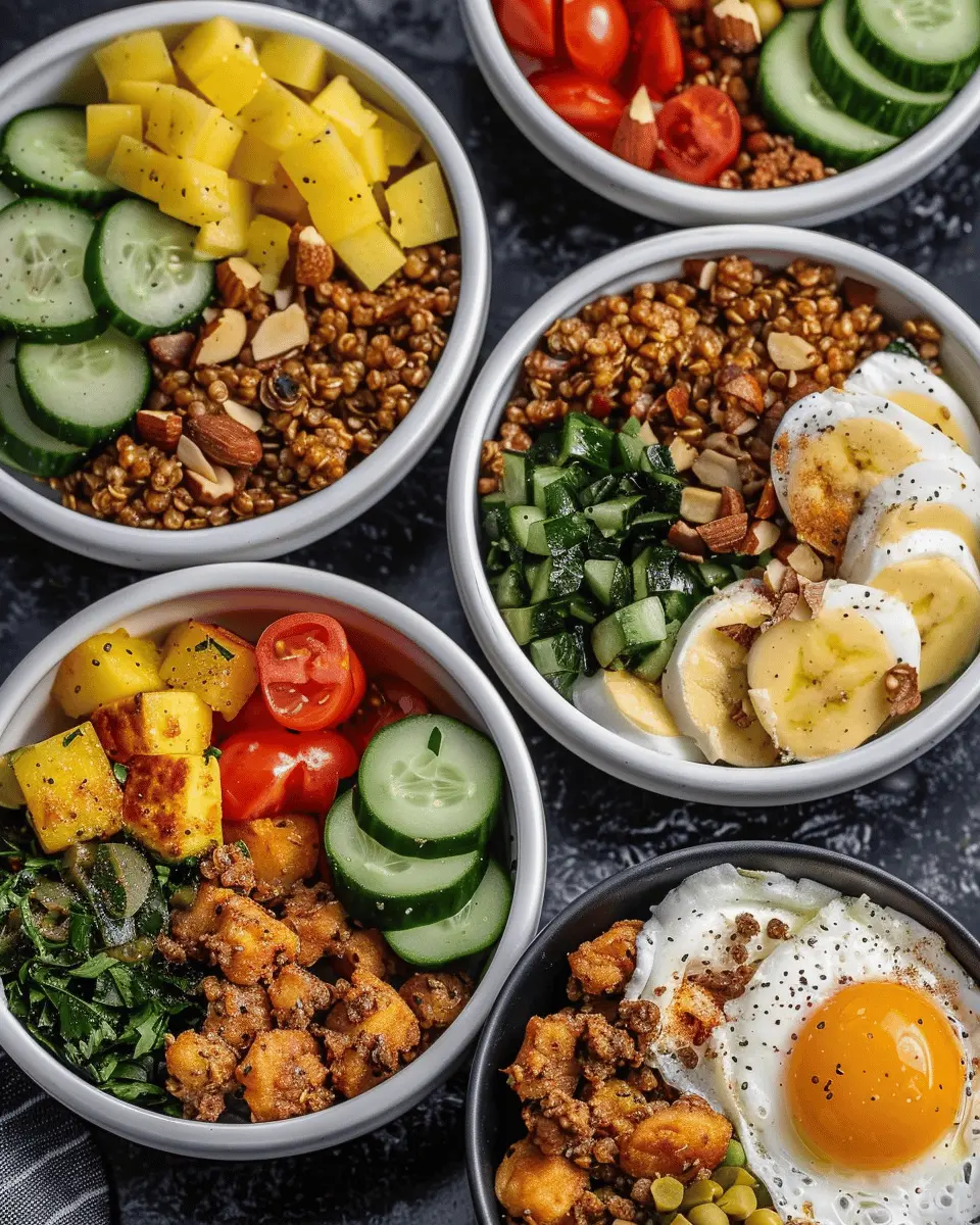Healthy Meal Prep Breakfast Bowls: Savory Turkey Bacon Delight