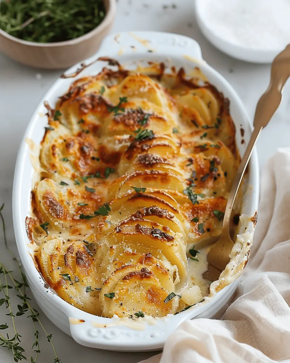 Creamy Scalloped Potatoes with Turkey Bacon and Chicken Ham Delight