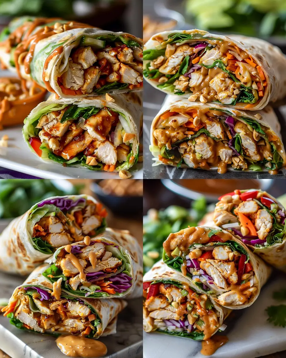 Thai Peanut Chicken Wraps: Easy & Hearty Homemade Delight