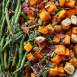 Thanksgiving Roasted Veggies (Green Beans and Butternut Squash) with Bacon and Pumpkin Seeds