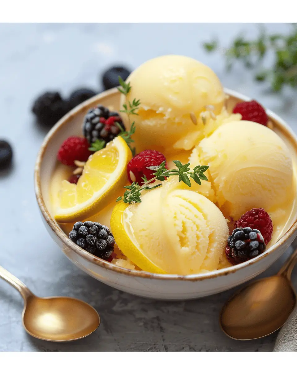 Lemon-Thyme Sorbet: The Best Refreshing Treat with Summer Berries
