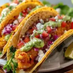 Crispy Baja Fish Tacos with Avocado Crema