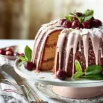 Cranberry Cake with Almond Glaze
