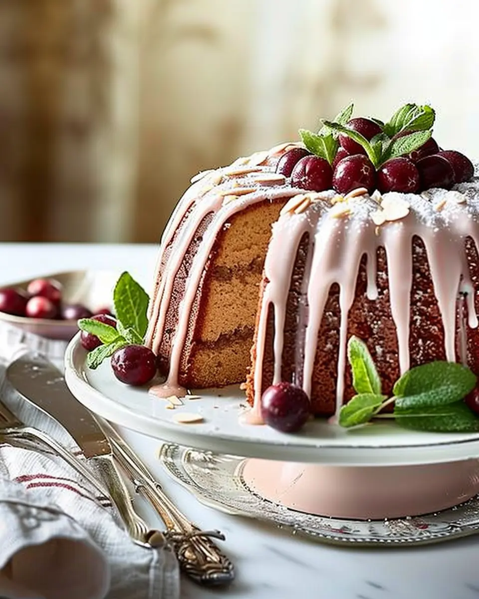 Cranberry Cake with Almond Glaze: A Moist & Flavorful Delight