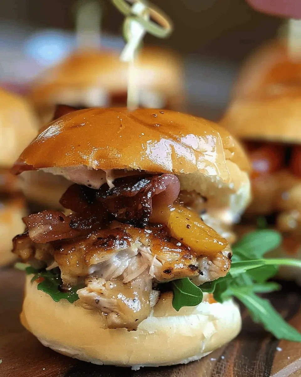Down Under Chicken Sliders: Juicy Turkey Bacon &amp; Chicken Ham Delight