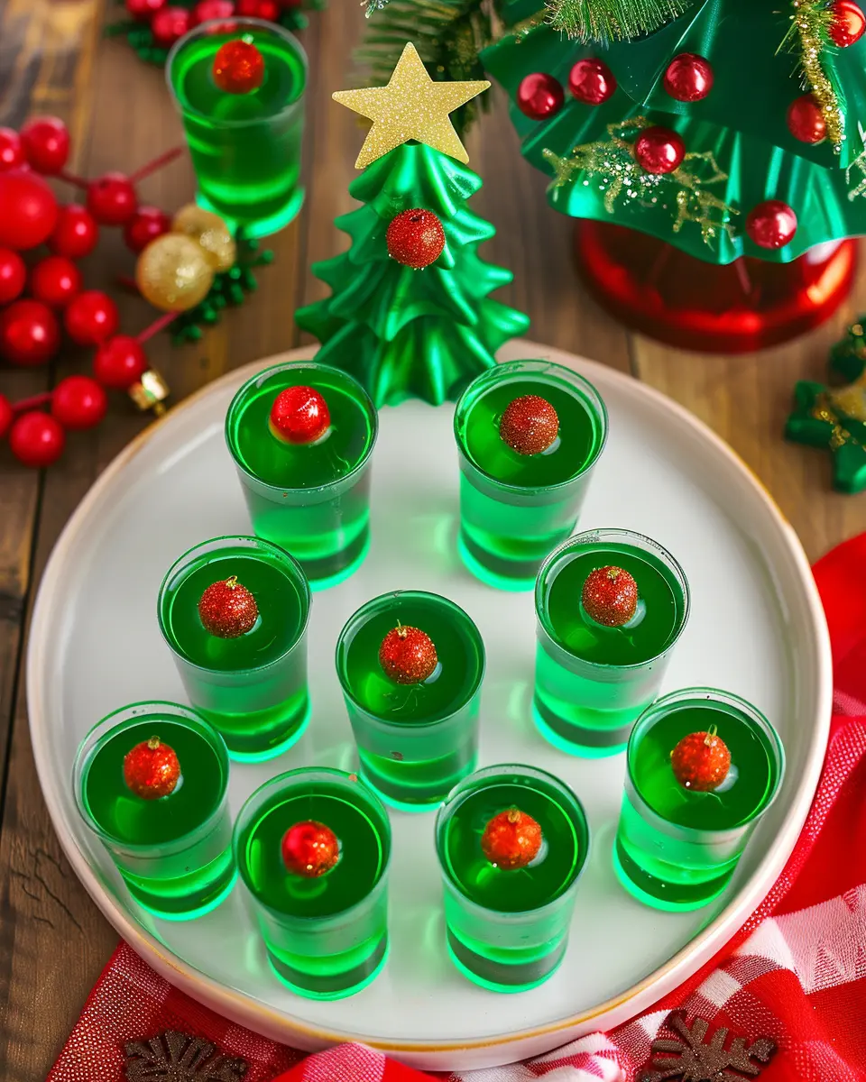 Sparkling Christmas Tree Jello Shots: Easy Holiday Treats for All