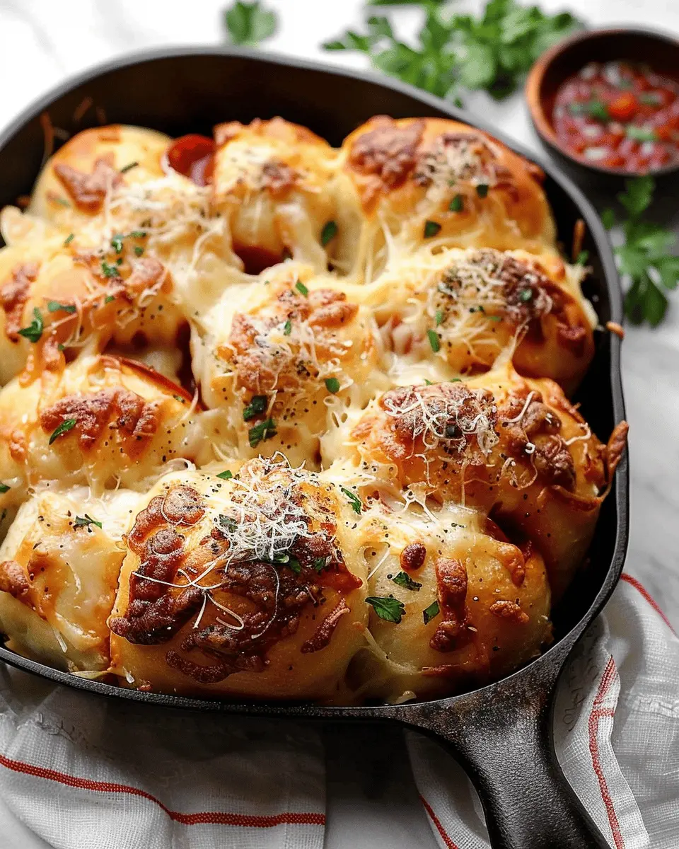 Pizza Pull Apart Rolls: Easy Turkey Bacon & Chicken Ham Delight