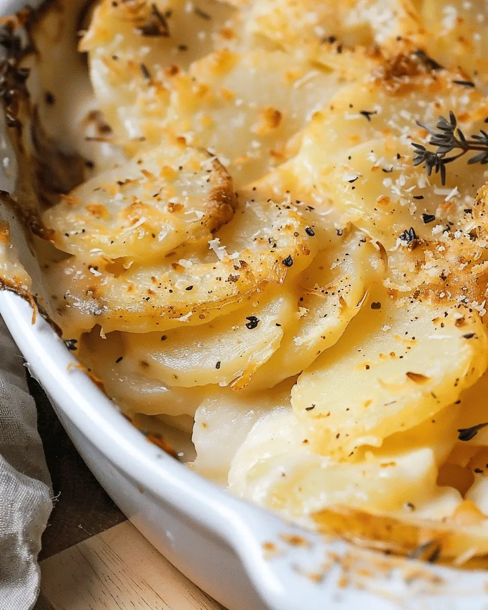 Scalloped Potatoes with Turkey Bacon and Chicken Ham Delight