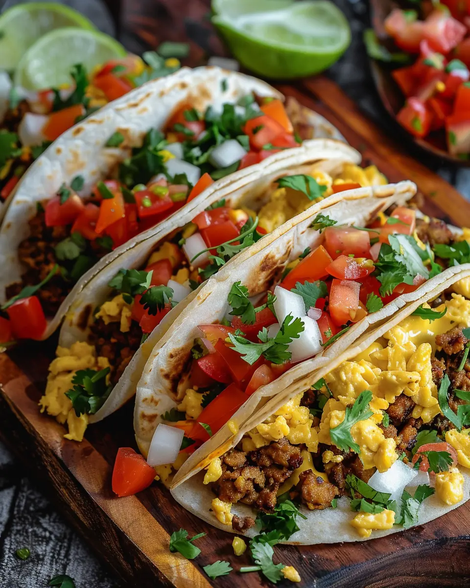 Breakfast Tacos Recipe: Easy Turkey Bacon &amp; Chicken Ham Delight