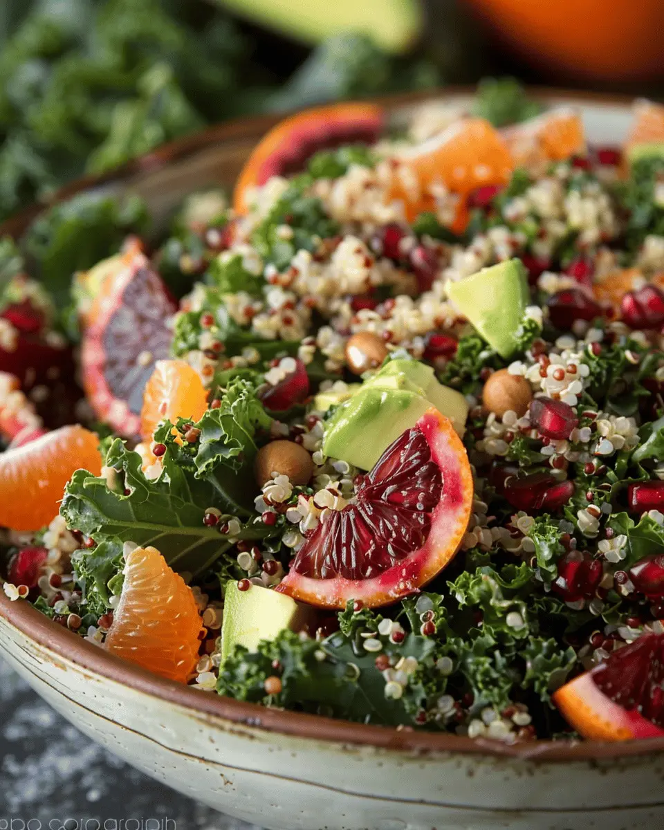 Blood Orange Avocado Quinoa &amp; Kale Salad: A Zesty Delight for Your Table