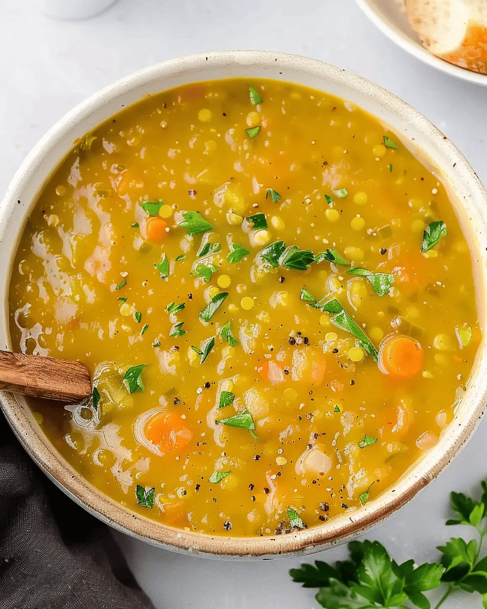 Crock Pot Split Pea Soup: Easy Vegetarian Recipe with Turkey Bacon