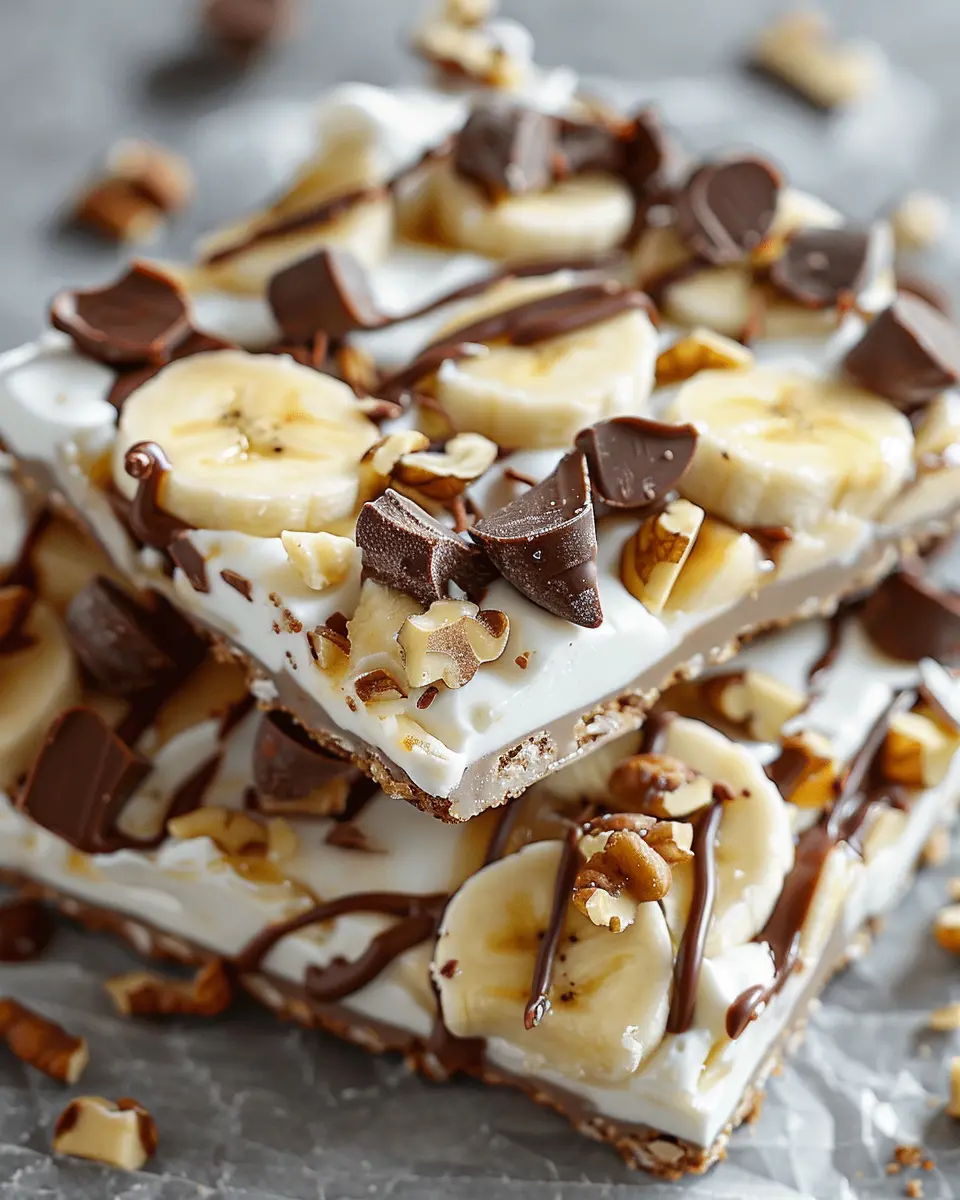 Banana &amp; Nutella Frozen Yogurt Bark Recipe: Easy and Indulgent Treat
