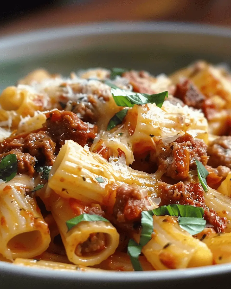 15-Minute Sausage, Chorizo, Sun-Dried Tomato &amp; Mozzarella Pasta Bliss