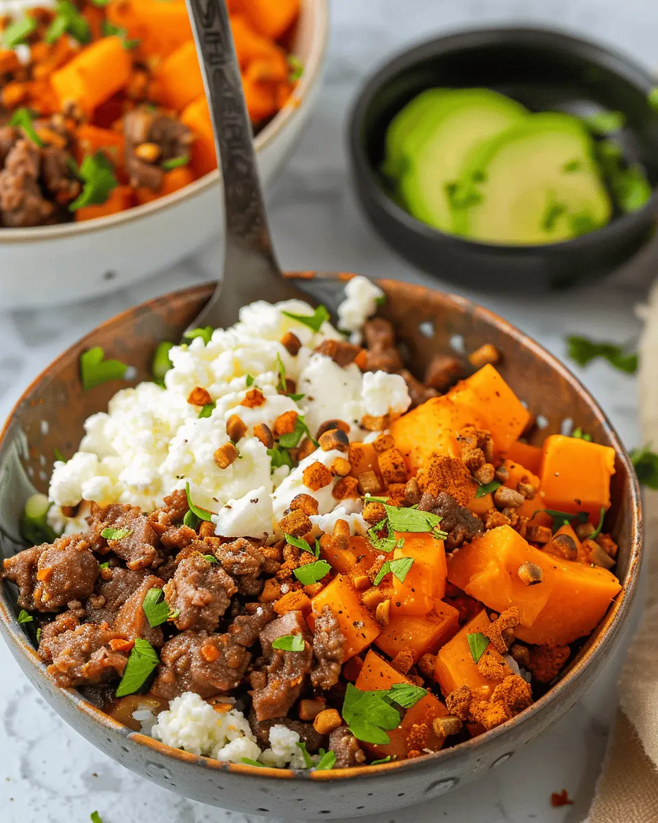 Viral Cottage Cheese Sweet Potato Beef Bowls for Easy Weeknight Dinners