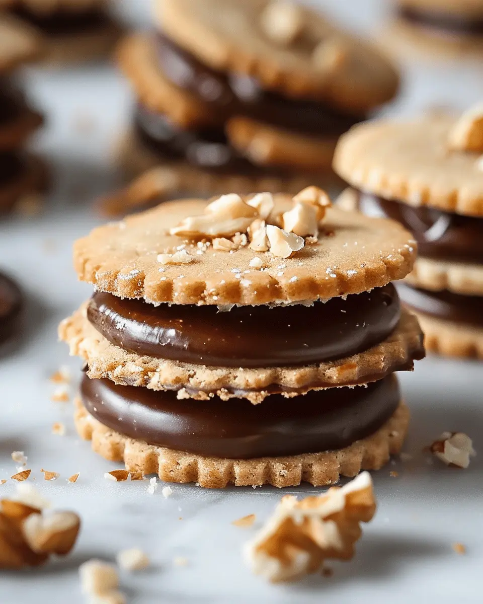 Hazelnut Shortbread Sandwich Cookies: Indulgent Treats with Chocolate Ganache