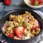 Air Fryer Strawberries & Cream Baked Oatmeal