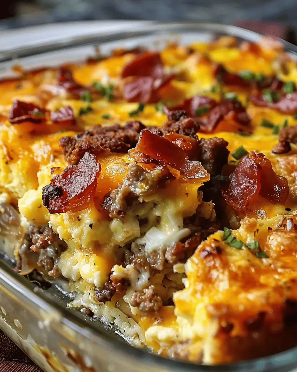Crack Breakfast Casserole: Easy Turkey Bacon and Chicken Ham Delight