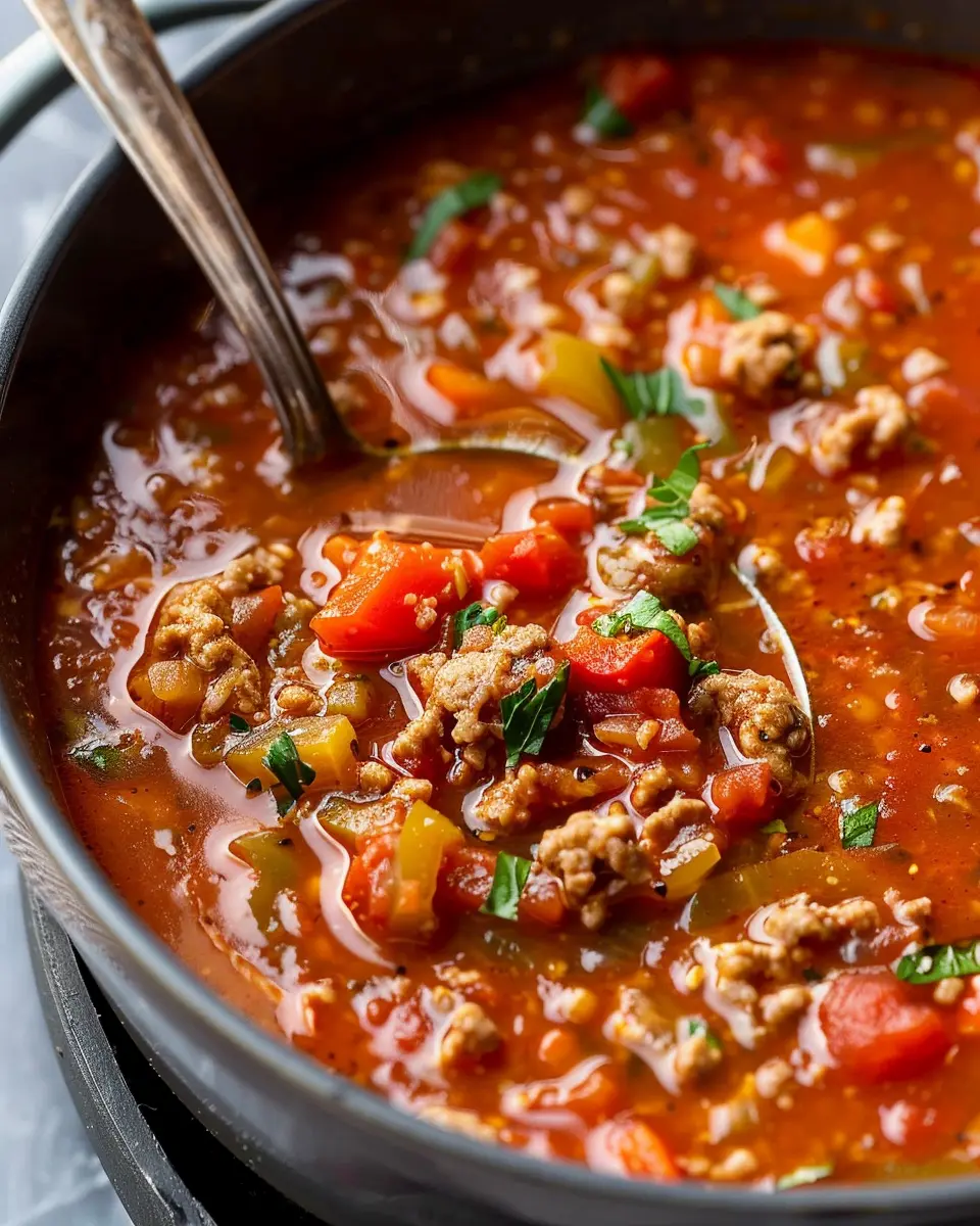 Easy Stuffed Pepper Soup: A Cozy Turkey Bacon Delight