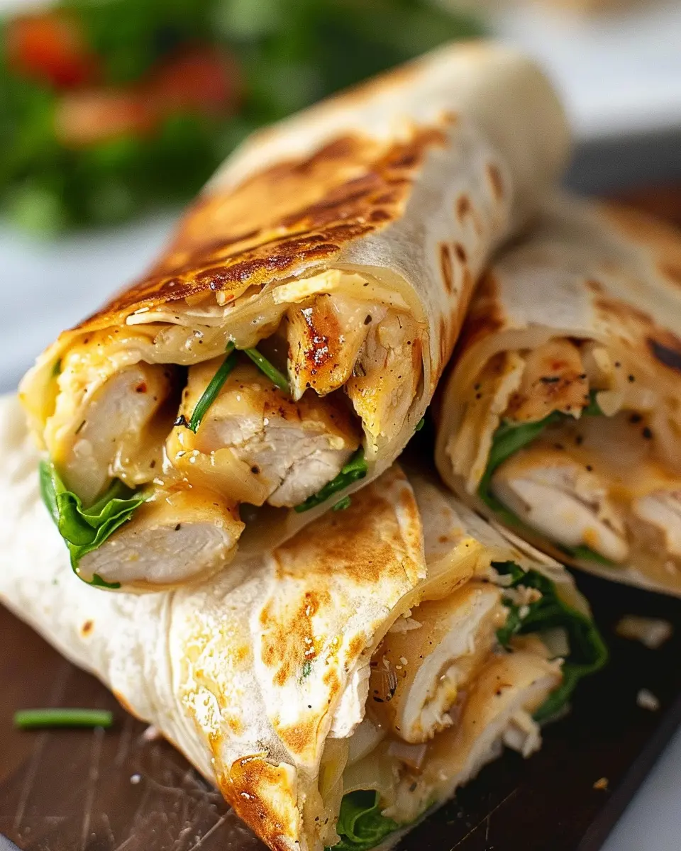 Cheesy Garlic Chicken Wraps: Easy, Flavor-Packed Delight