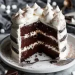 Hot Chocolate Cake with Marshmallow Frosting