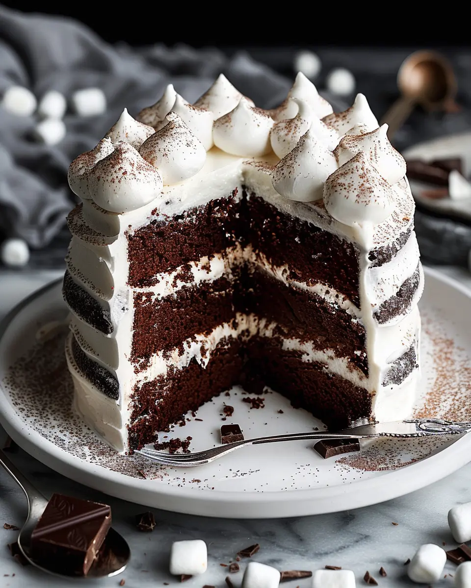 Hot Chocolate Cake: Indulgent Delight with Marshmallow Frosting