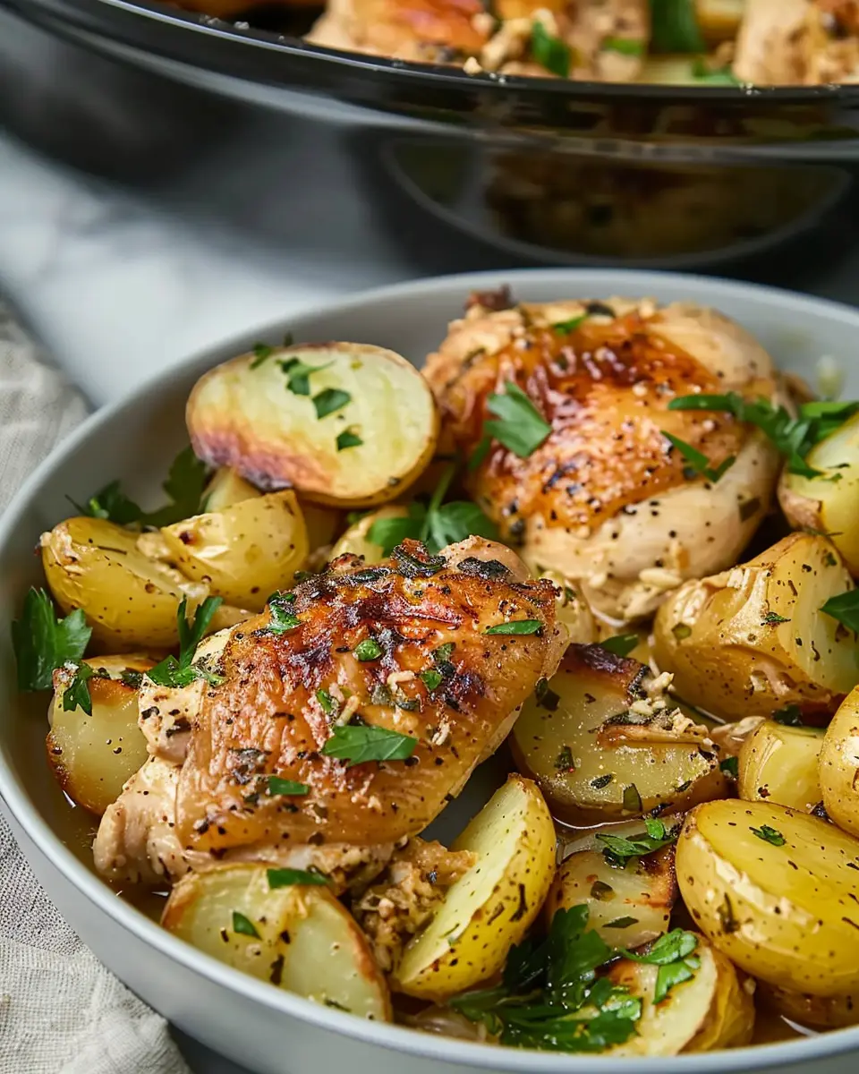 Slow Cooker Parmesan Garlic Chicken and Potatoes Made Easy