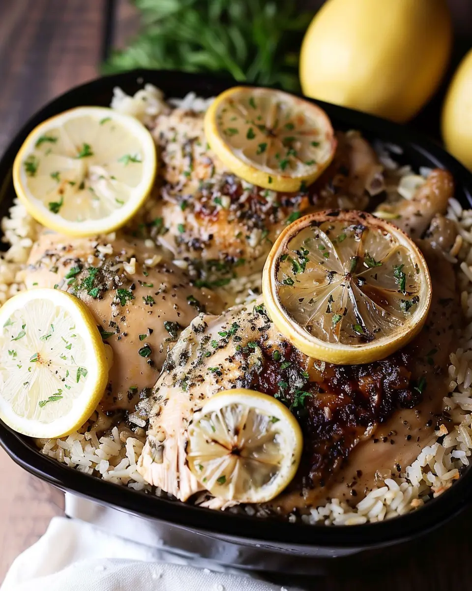 Slow Cooker Lemon Herb Chicken and Rice: Easy Comfort Food Delight