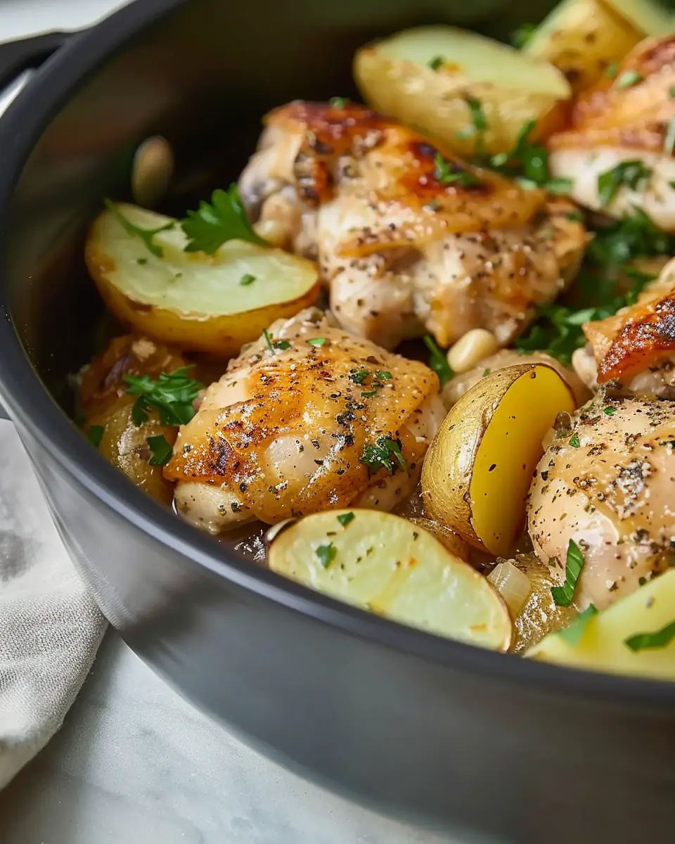 Slow Cooker Parmesan Garlic Chicken: Juicy Chicken &amp; Potatoes Recipe