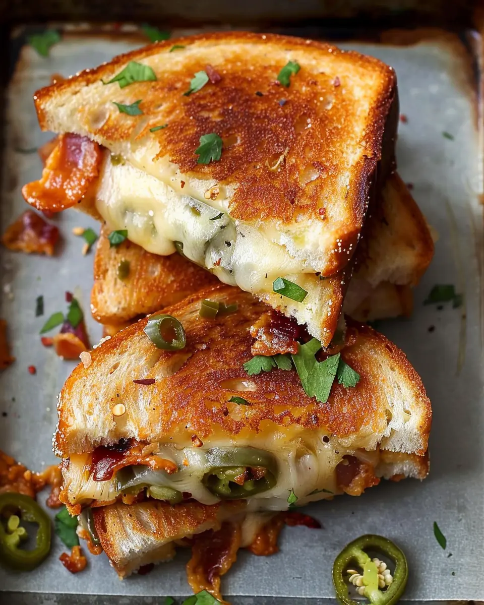 Roasted Jalapeno Popper Grilled Cheese: Indulgent Turkey Bacon Twist