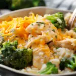 Slow Cooked Chicken, Rice, and Broccoli with Cheddar Cheese
