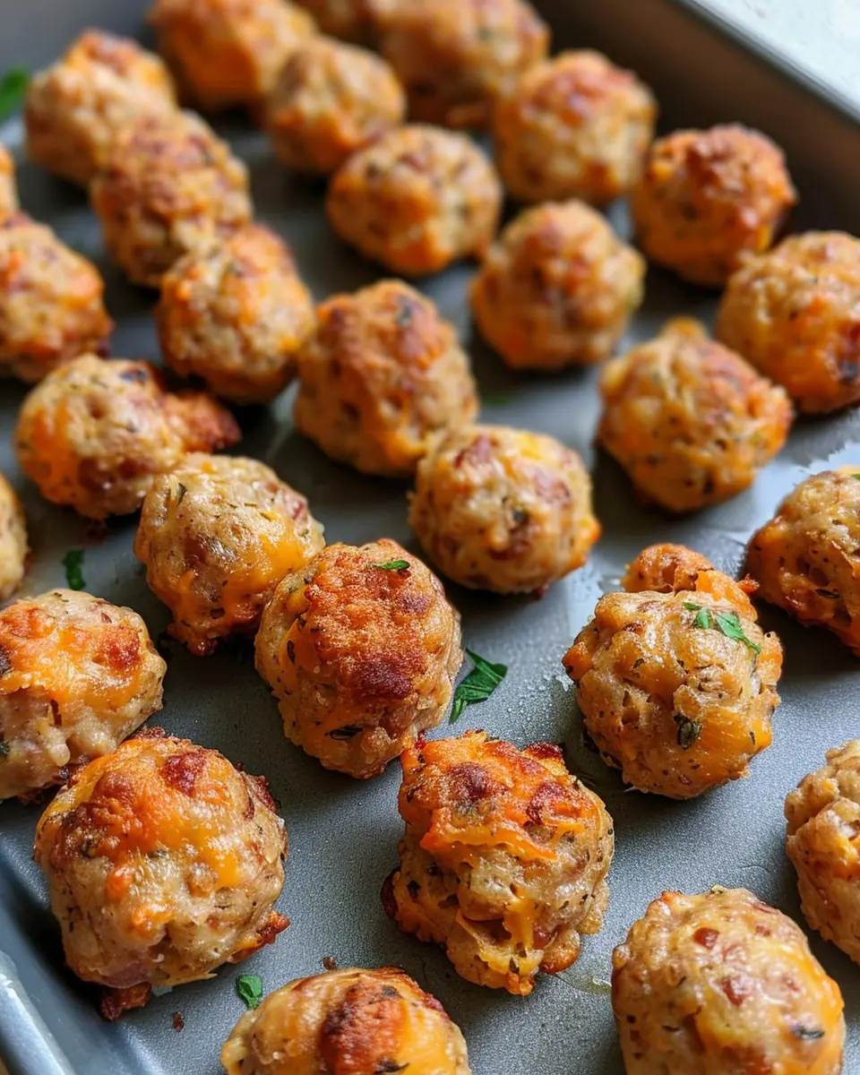 Cheddar Bay Sausage Balls: Easy Turkey Bacon &amp; Chicken Ham Treats