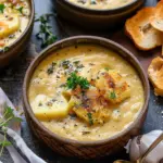 Hearty Cheddar Garlic Herb Potato Soup
