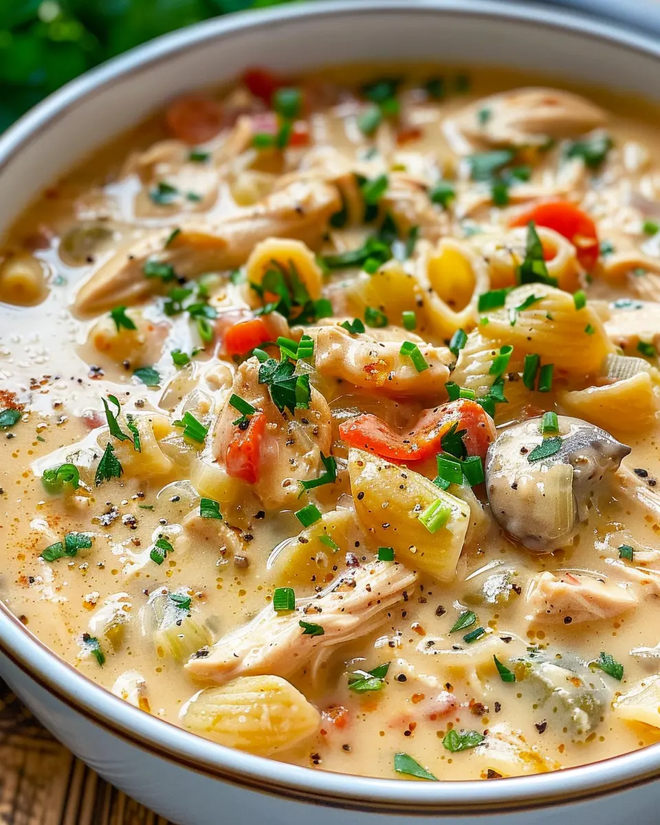Creamy Parmesan Cajun Chicken Pasta Soup: Easy Comfort Food Delight